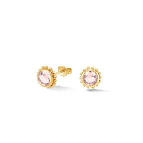 14k Gold Anemone Studs with Morganite