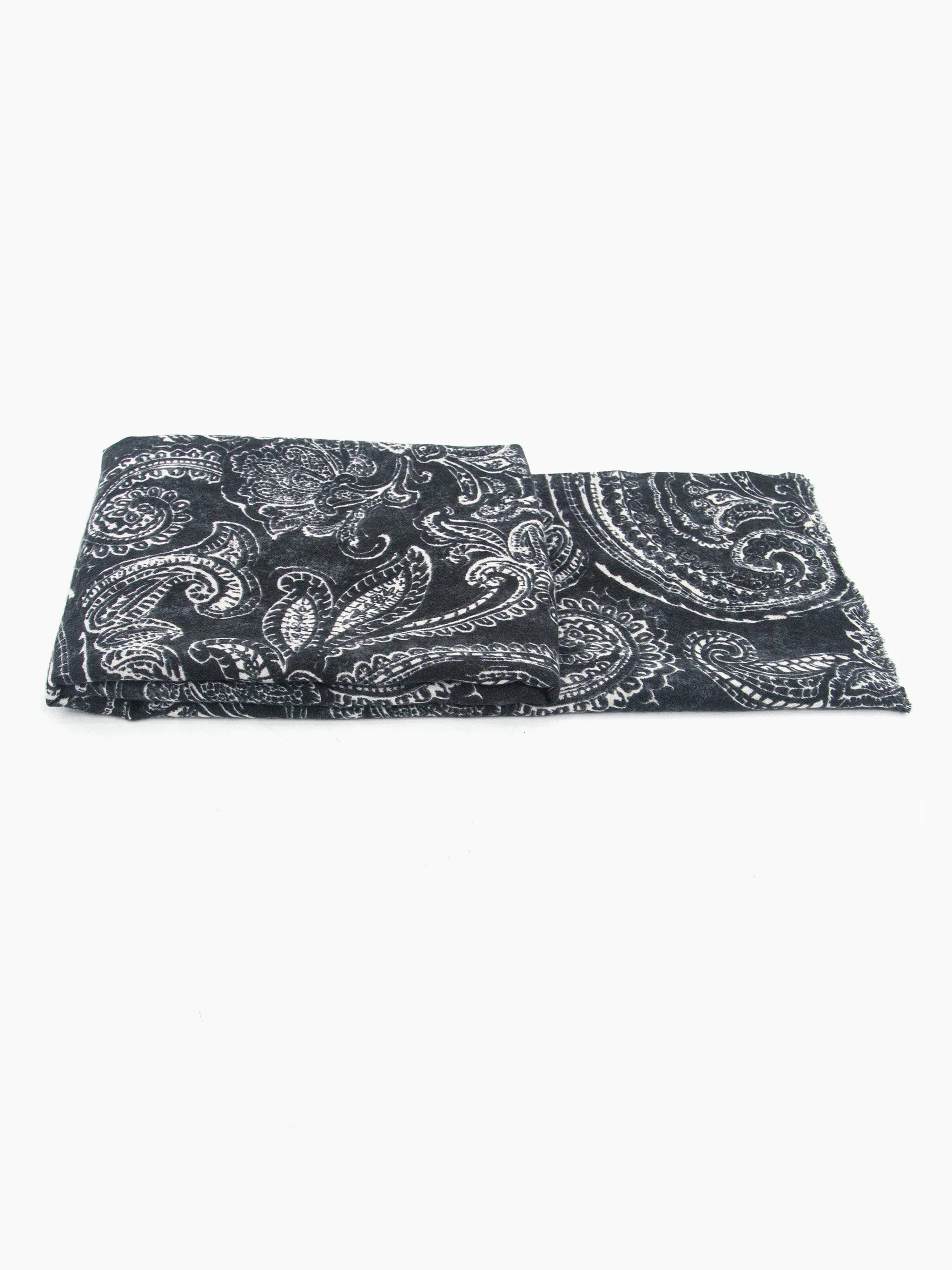 Ailidh Lightweight Scarf - Black, Paisley