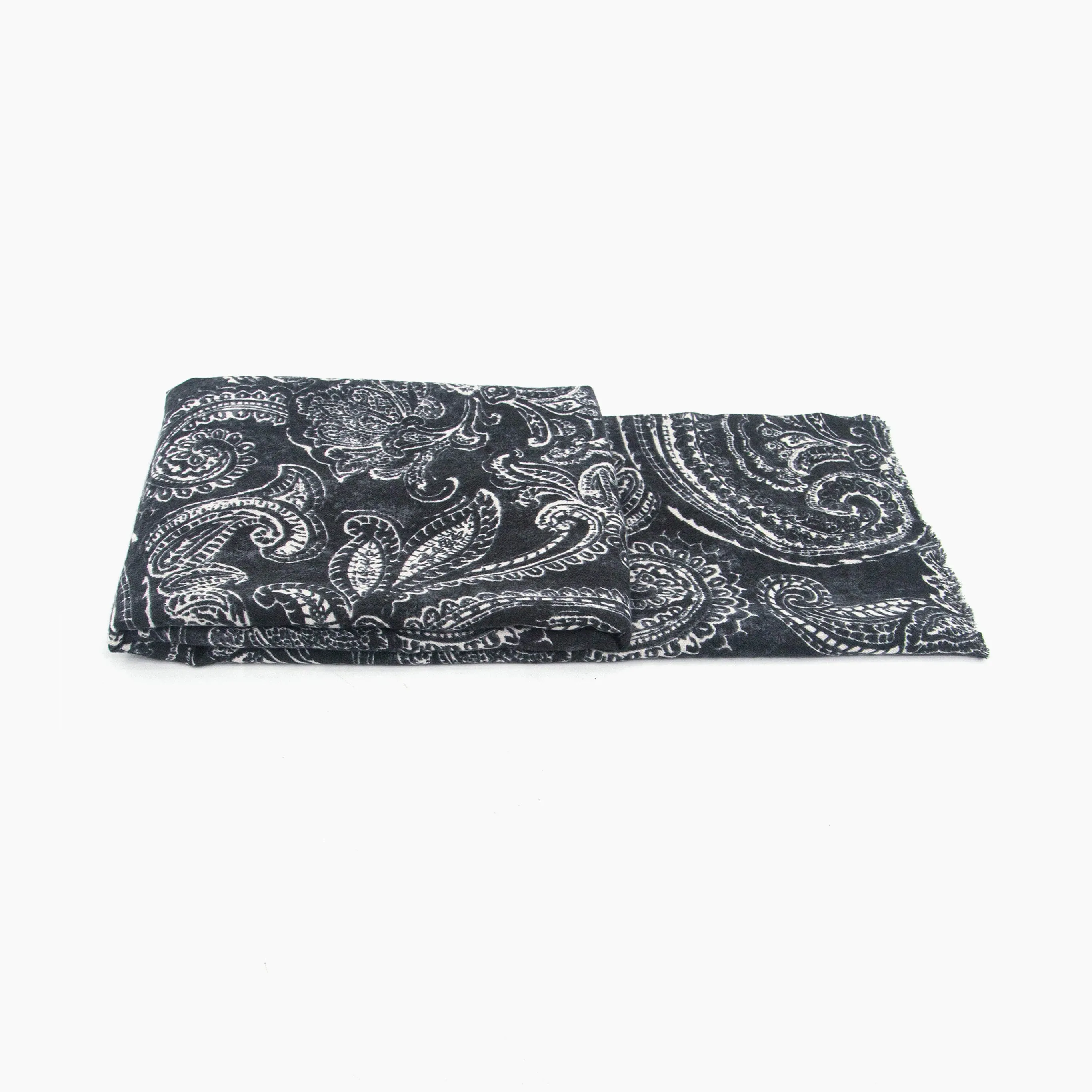 Ailidh Lightweight Scarf - Black, Paisley