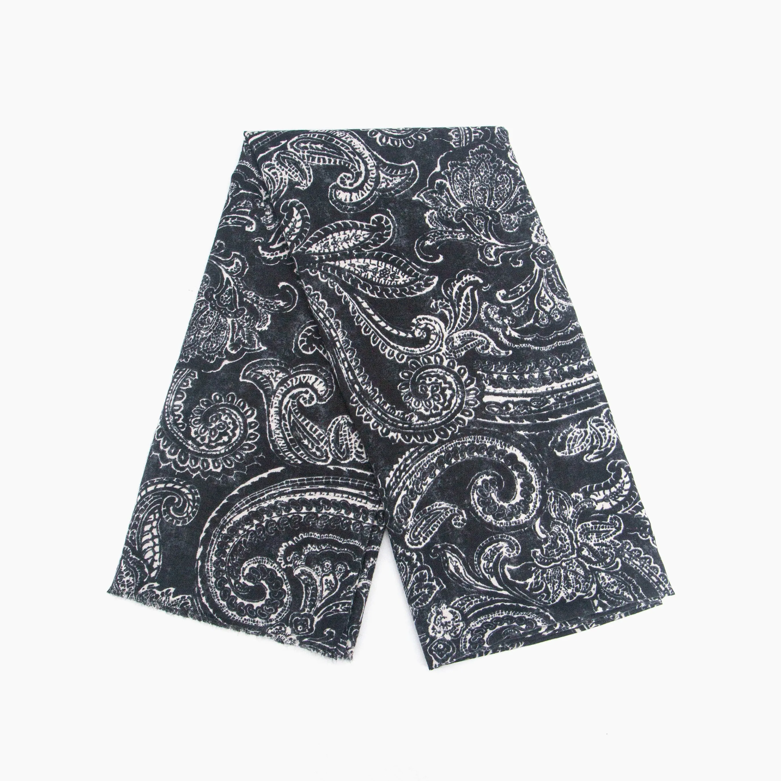 Ailidh Lightweight Scarf - Black, Paisley