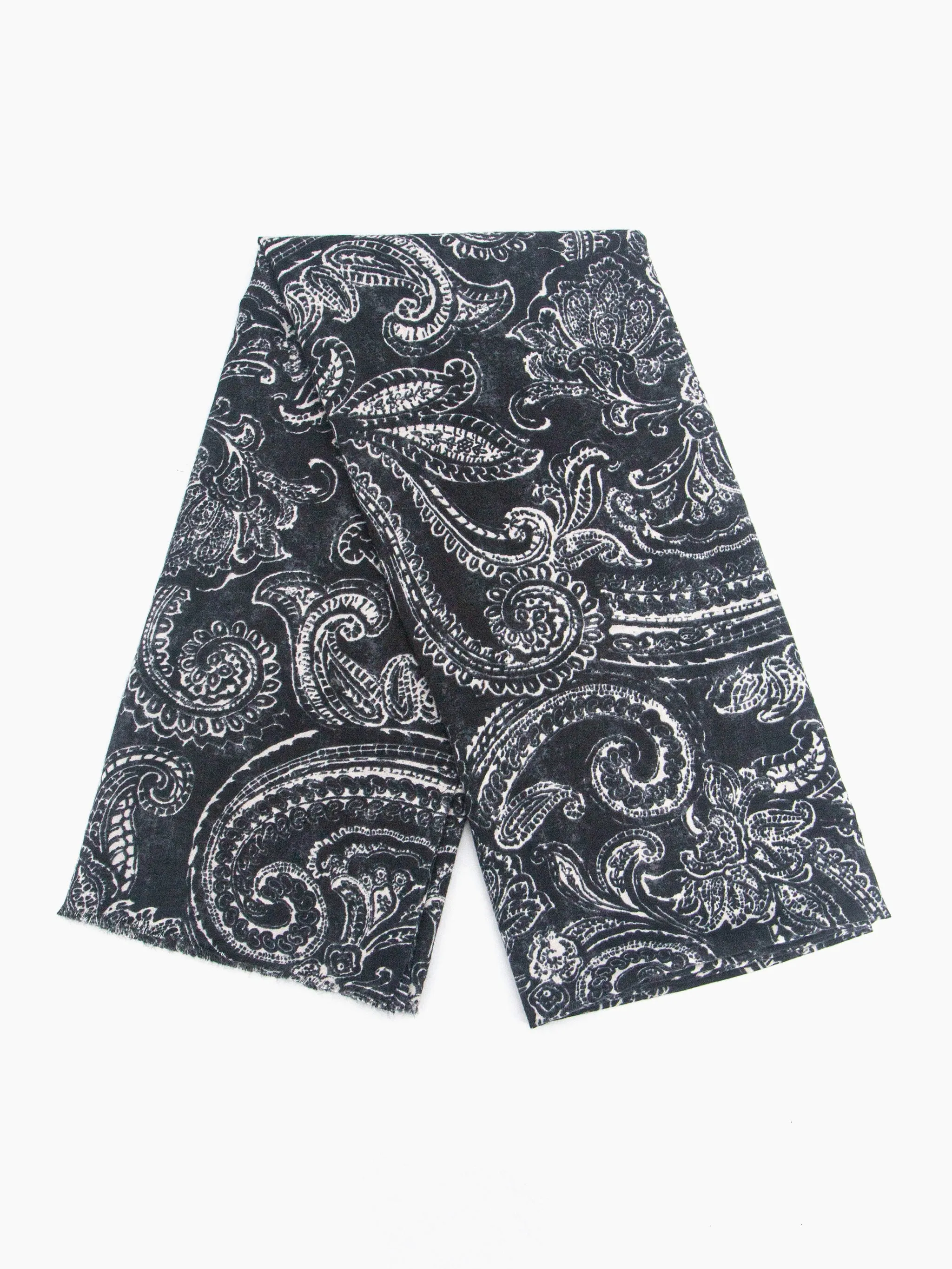 Ailidh Lightweight Scarf - Black, Paisley