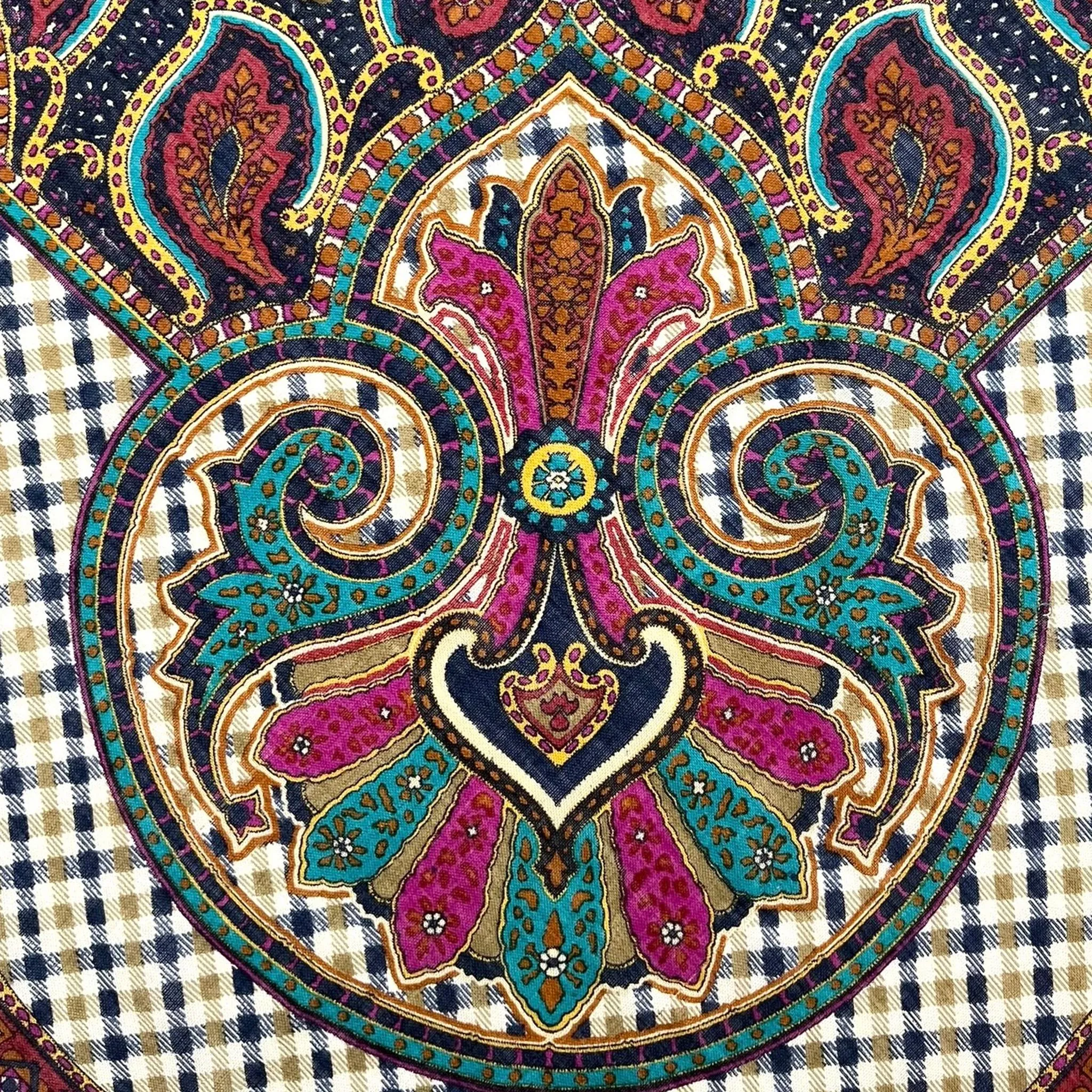 Aquascutum Silk & Wool Blend Paisley Scarf