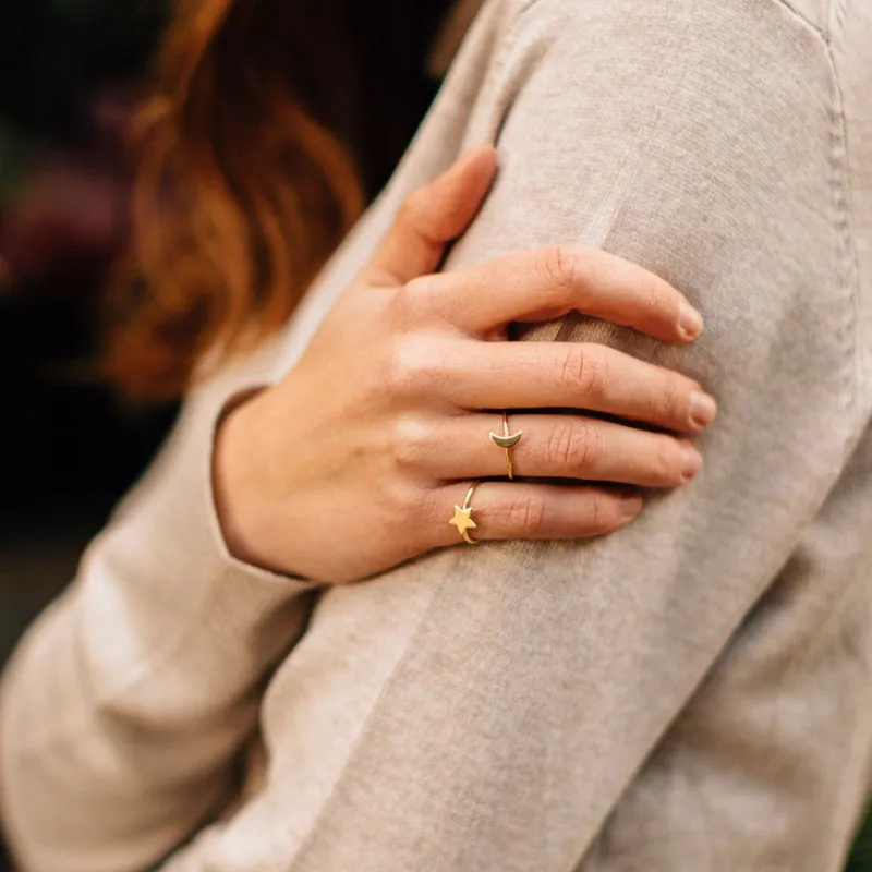 Celestial Goldtone Adjustable Ring