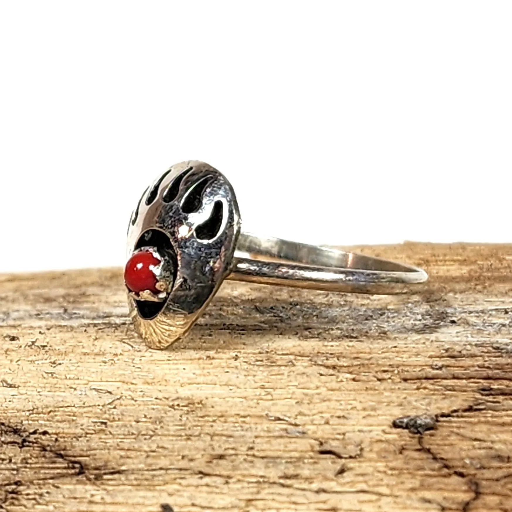 Coral Bear Paw Ring