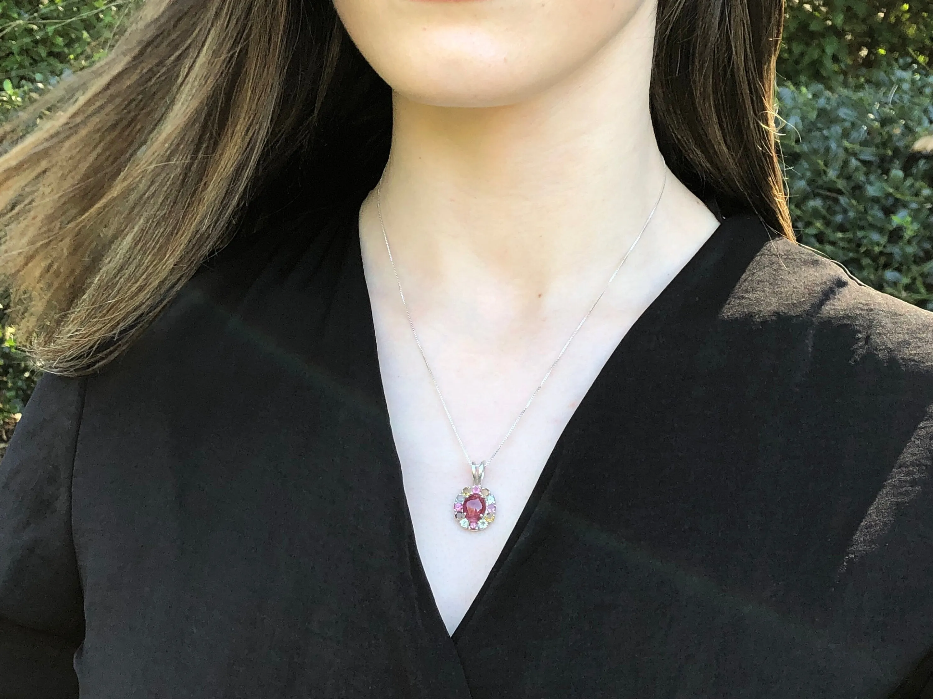 Coral Pendant - Natural Coral Necklace - Colorful Flower Necklace