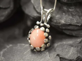 Coral Pendant - Vintage Coral Necklace - Real Angel Skin Coral Necklace