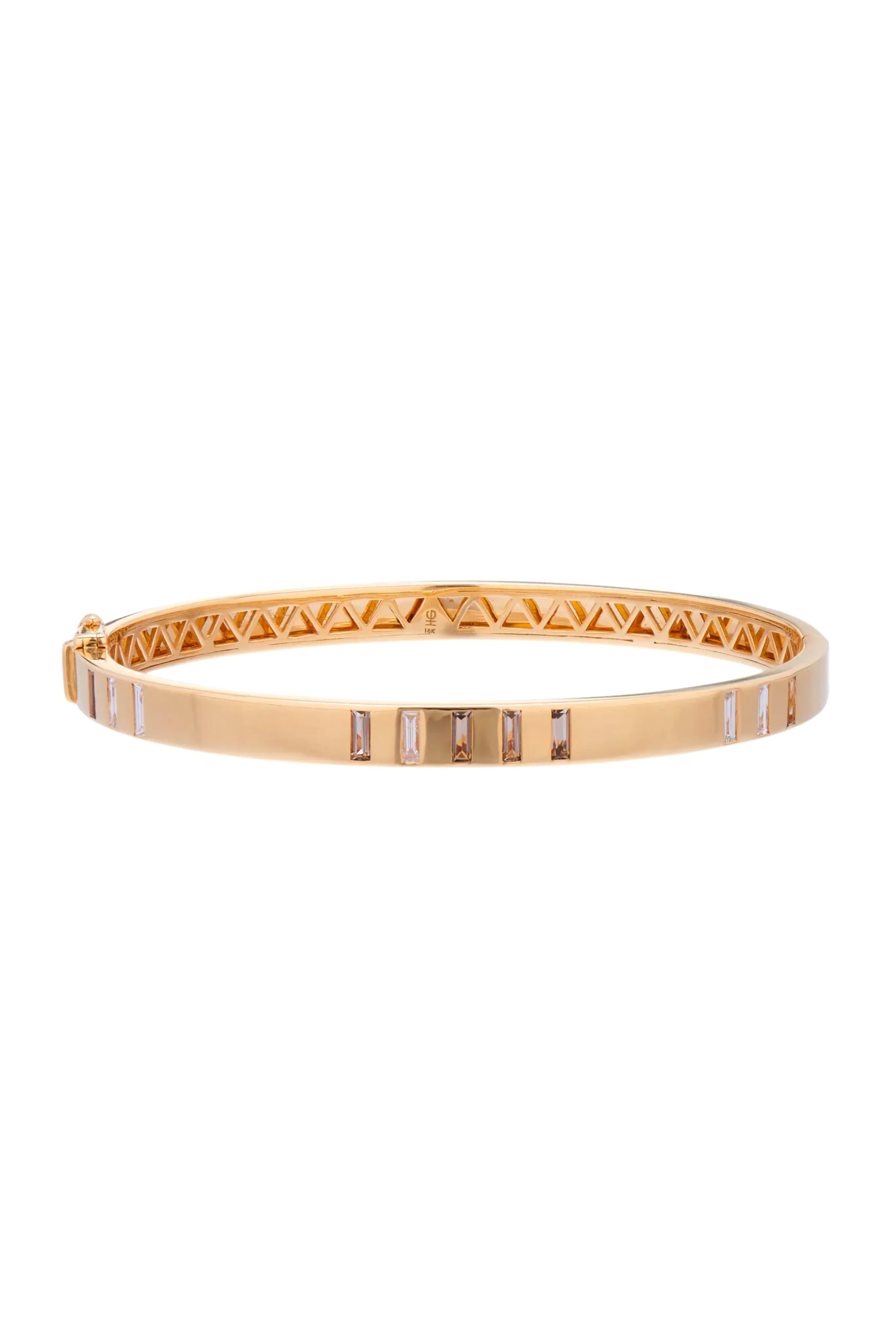Diamond Baguette and Topaz Bangle Bracelet