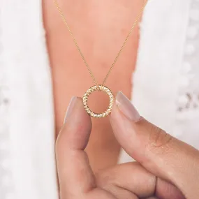 Elena 9ct Gold Circle Pendant Necklace