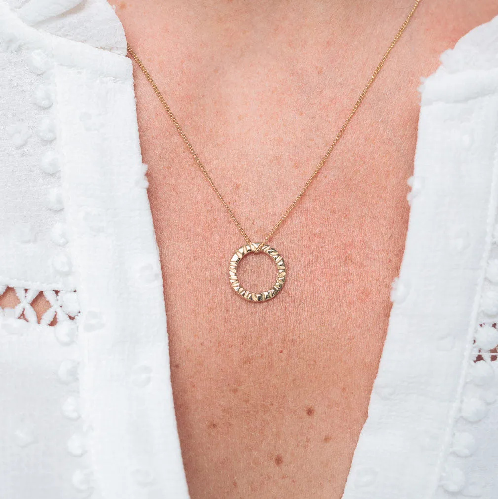 Elena 9ct Gold Circle Pendant Necklace