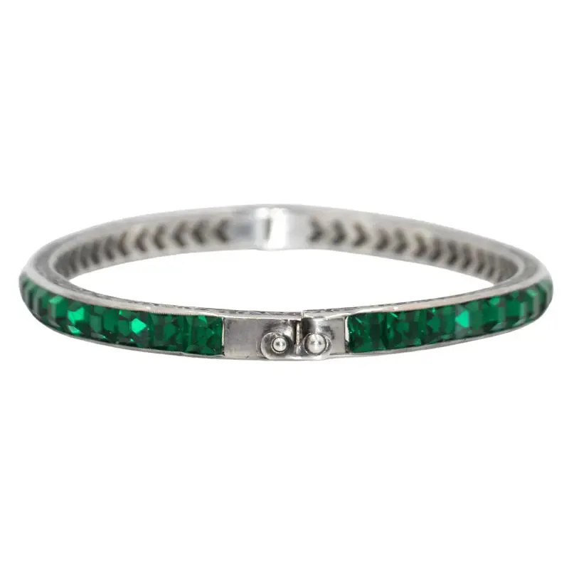 Emerald & Sterling Bangle