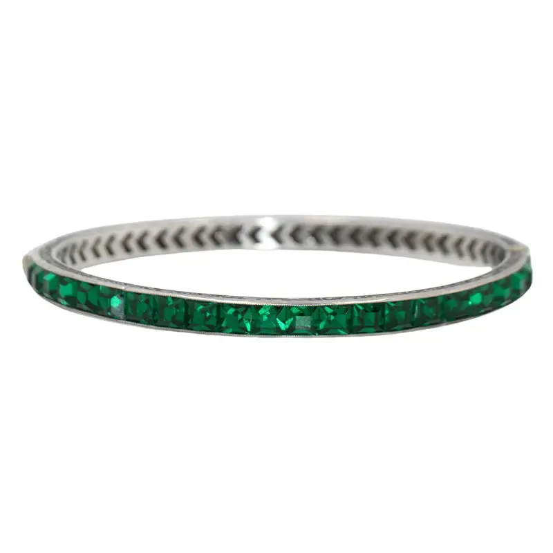 Emerald & Sterling Bangle