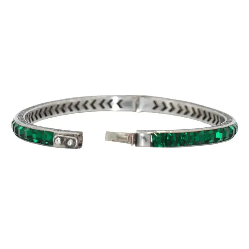 Emerald & Sterling Bangle