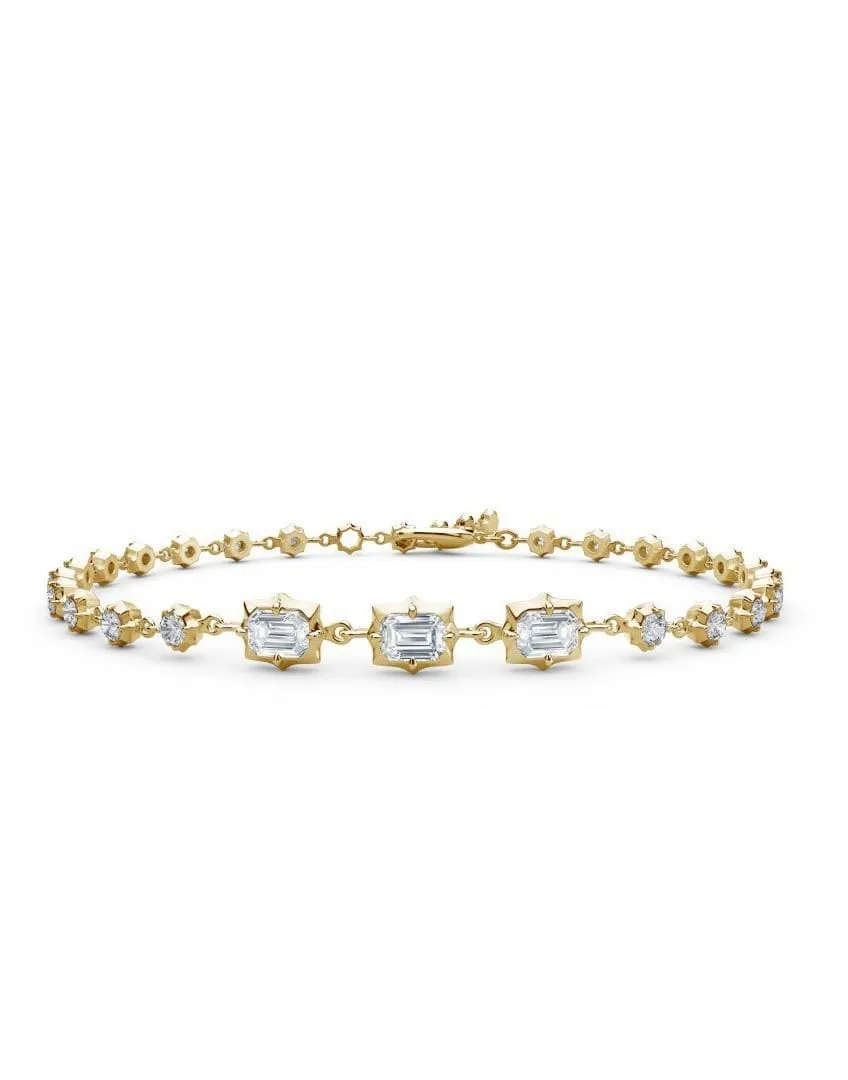 Emerald Cut Vanguard Line Bracelet