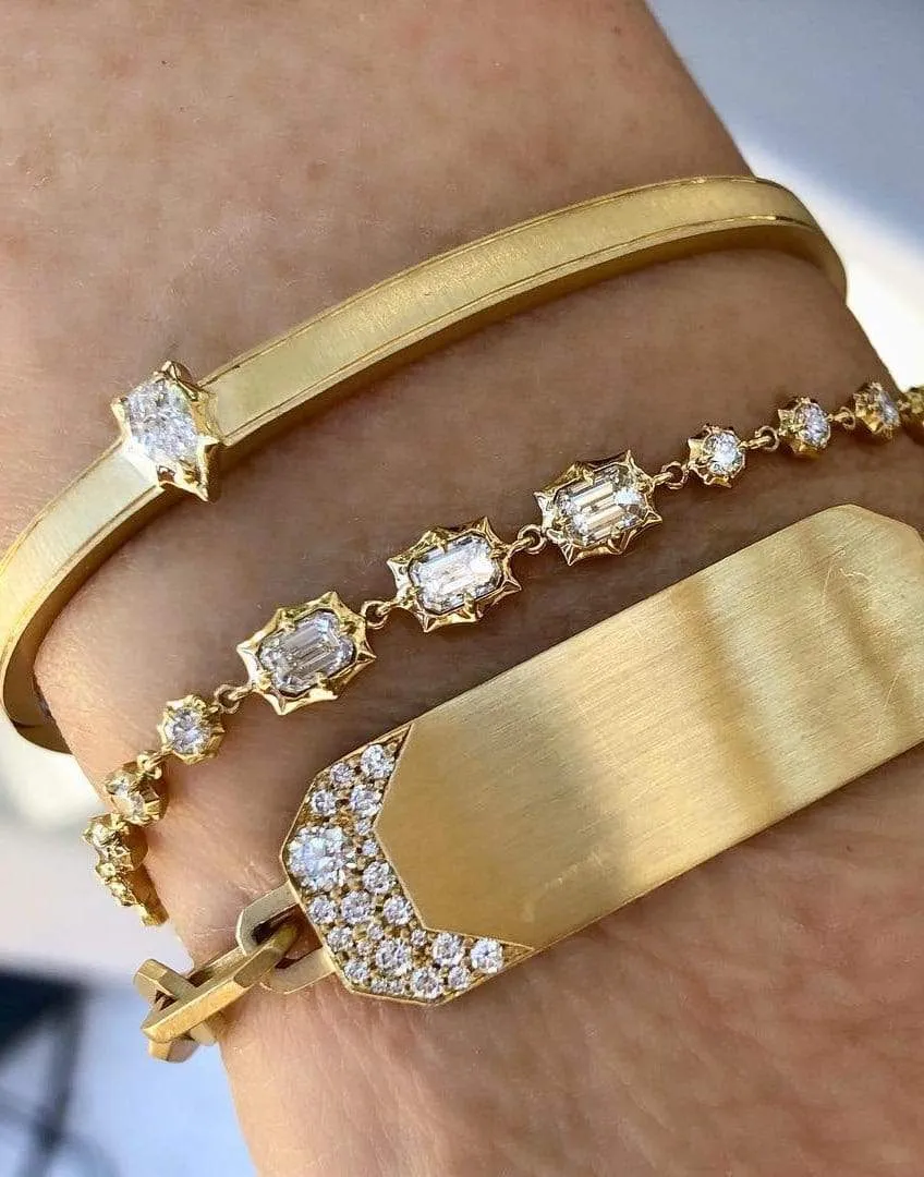 Emerald Cut Vanguard Line Bracelet