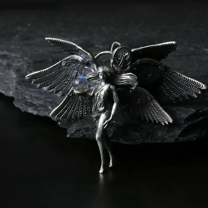 Fashion Silver Angel Goddess Boho Pendant Necklace