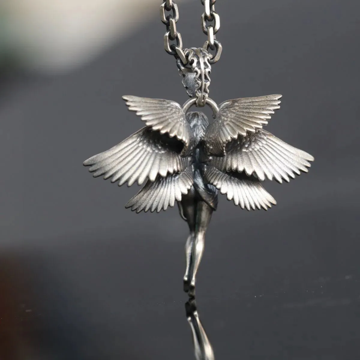 Fashion Silver Angel Goddess Boho Pendant Necklace