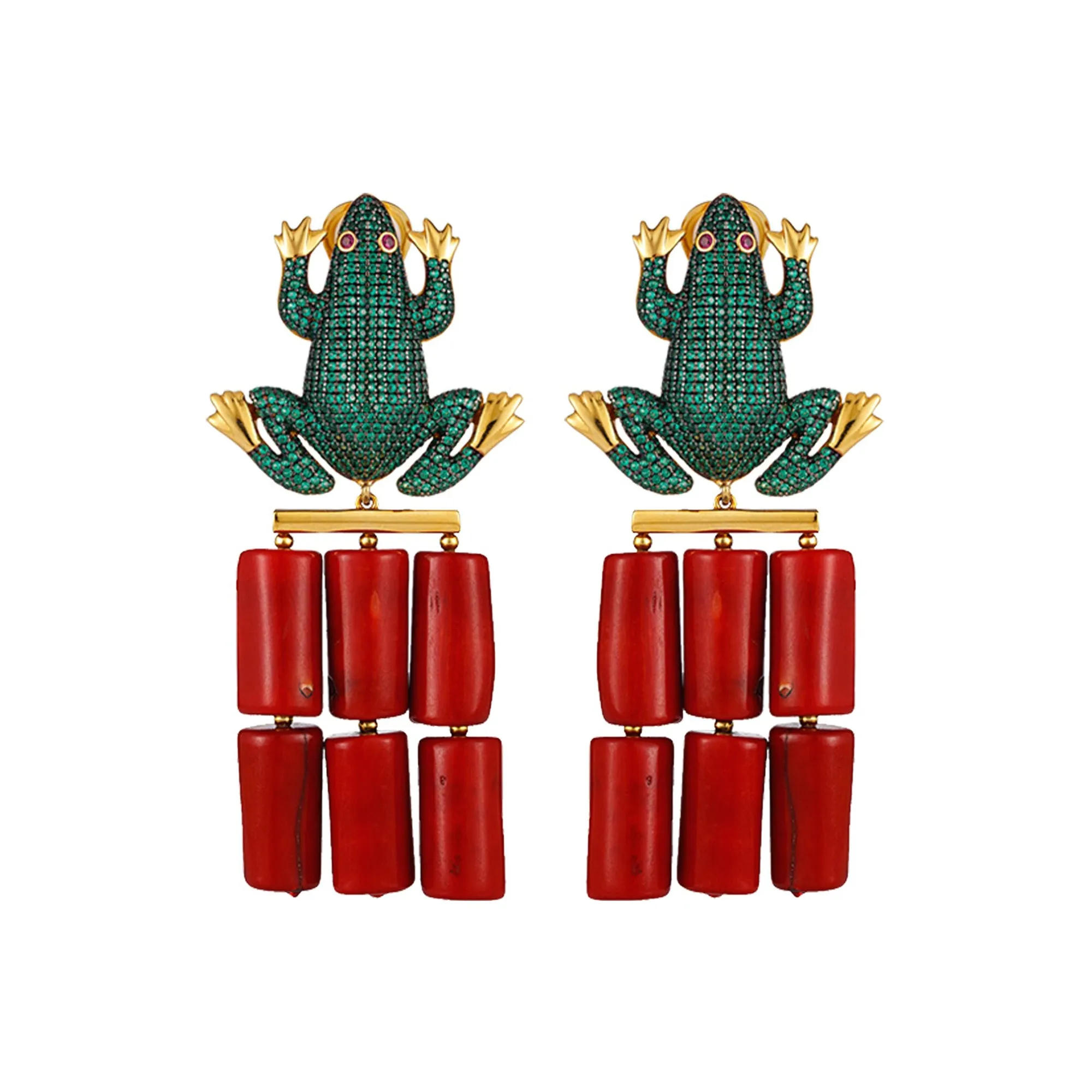FROG CORAL EARRINGS