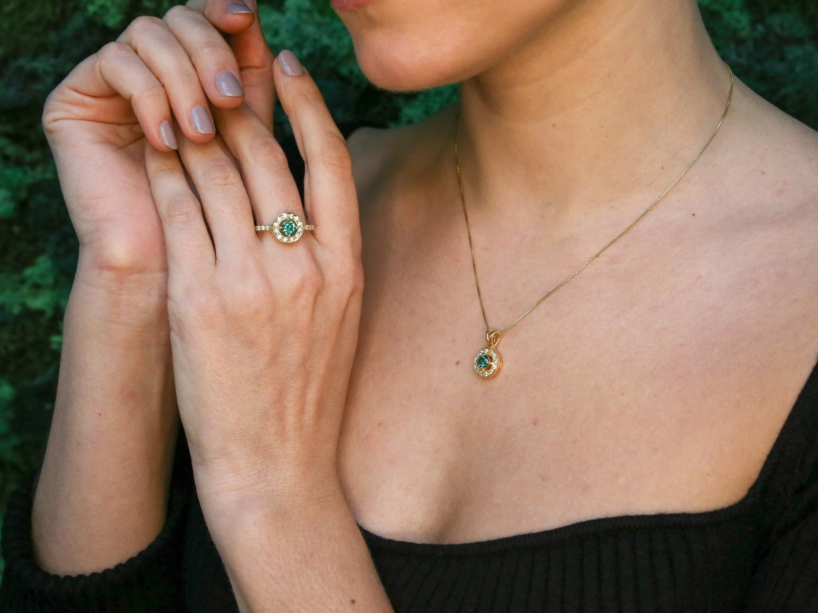 Gold Emerald Ring - Emerald Vintage Ring - Green Solitaire Ring