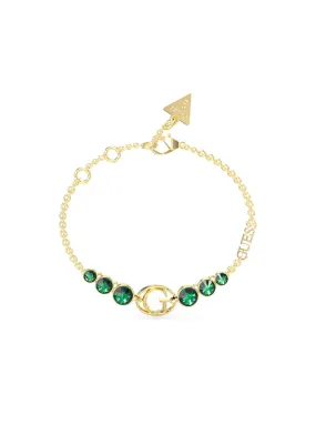 Gold Rivoli Green Logo Bracelet