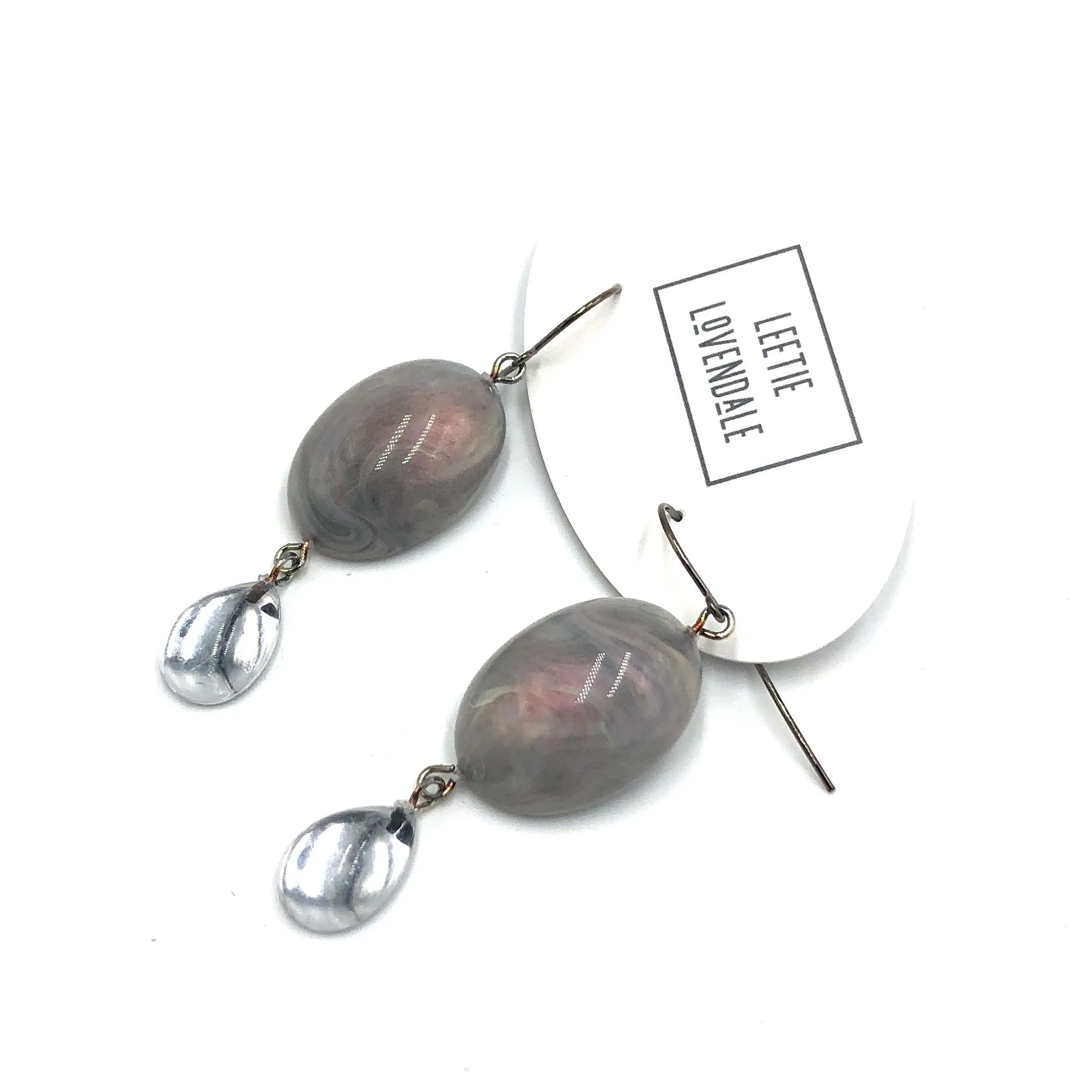 Grey Aurora with Silver Trinket Earrings