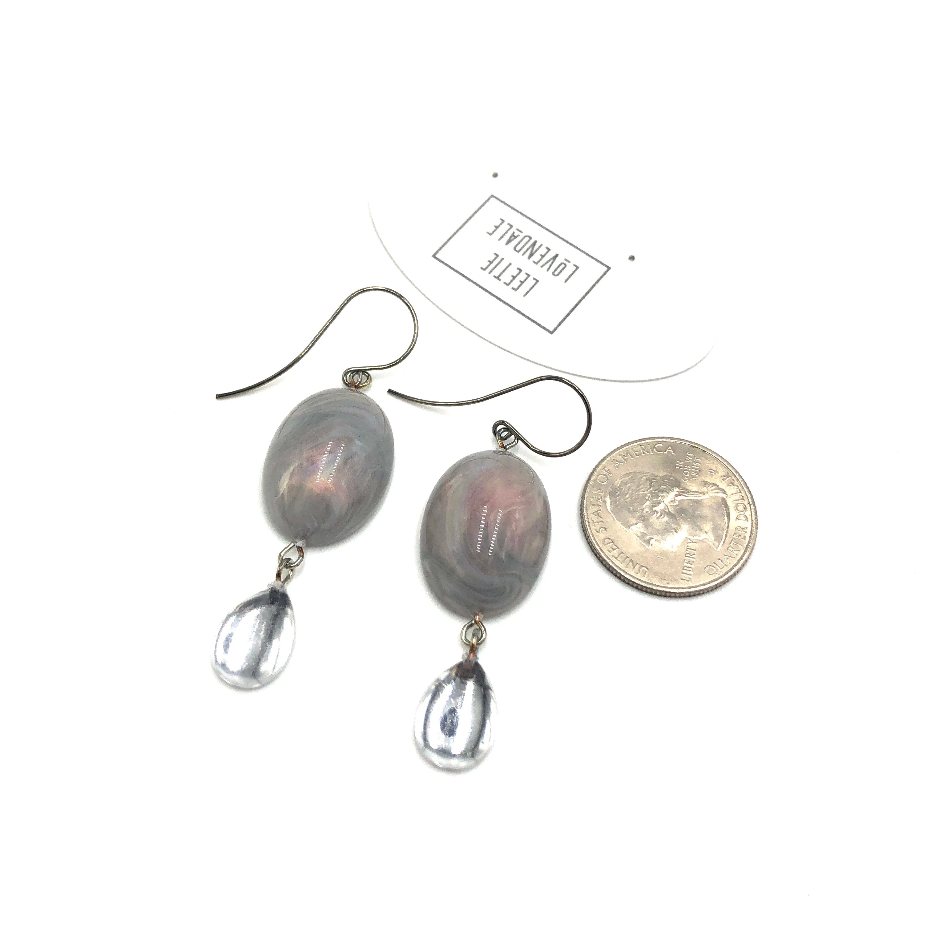 Grey Aurora with Silver Trinket Earrings