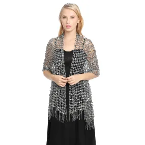 Grey Sequin Scarf