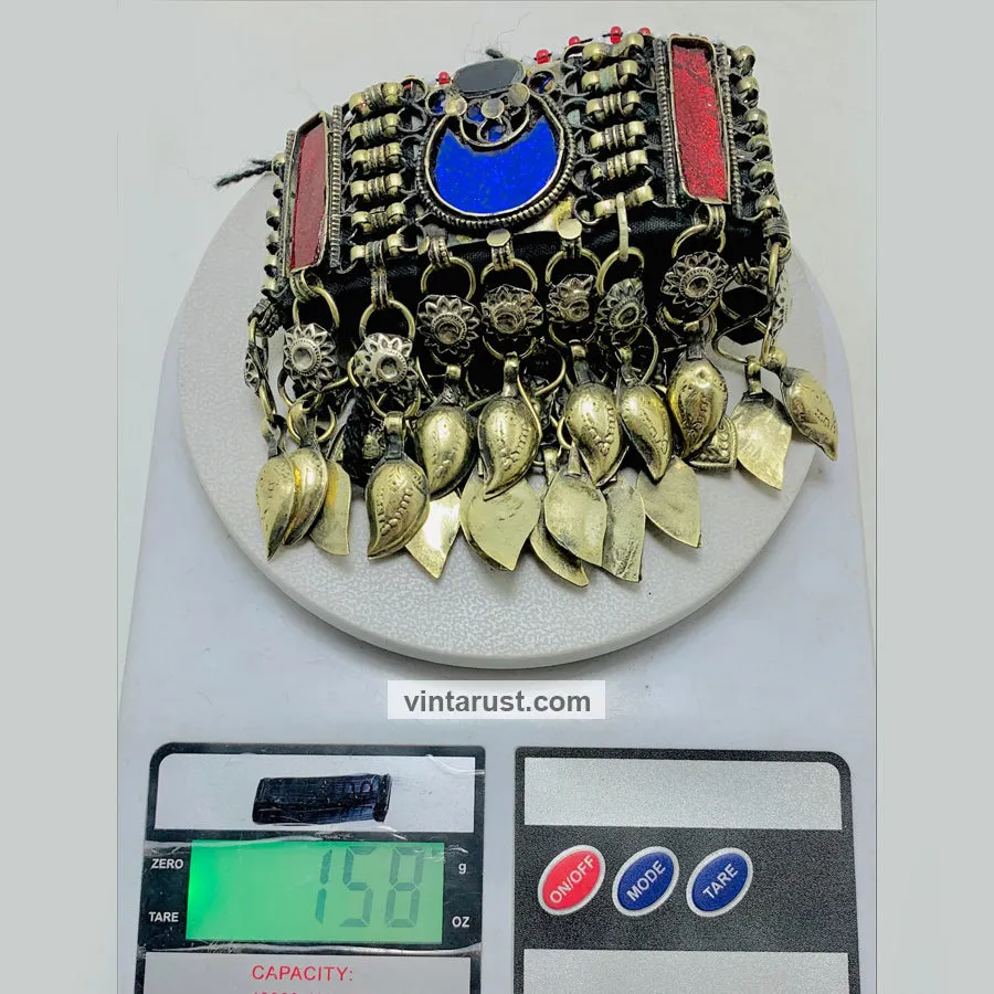 Handmade Choker Necklace With Dangling Leaf Tassels