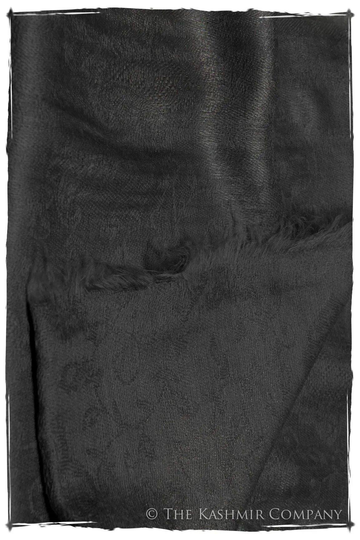 Jacquard Paisley Onyx Cashmere Scarf