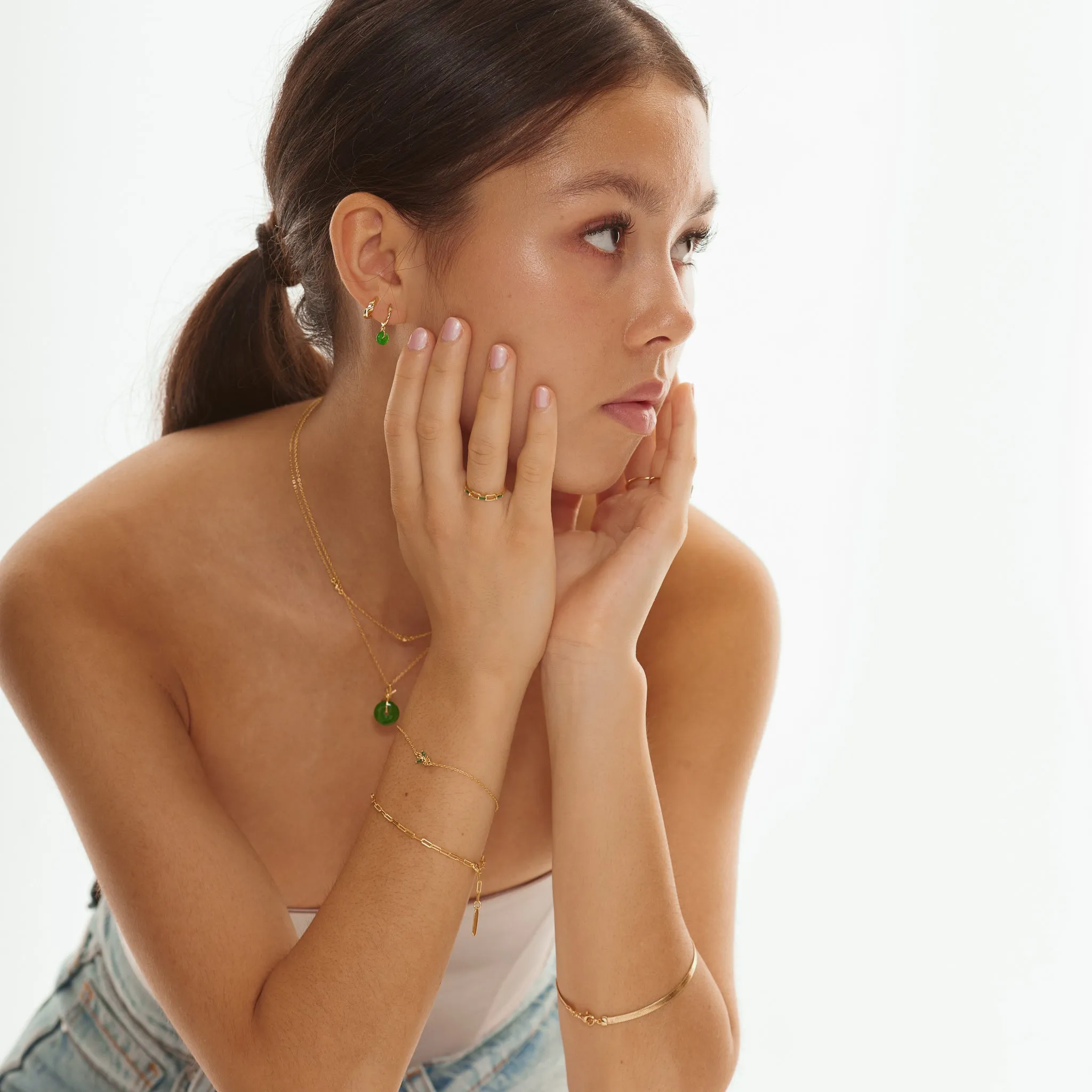 Jade Hoop Earrings