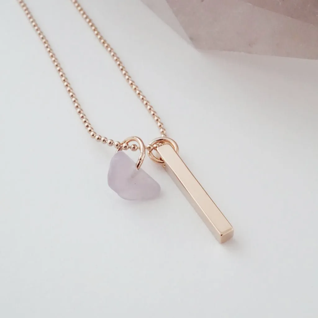 Karma Crystal   Bar Necklace