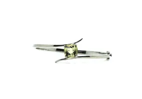 Lemon Topaz Cross Silver Bangle