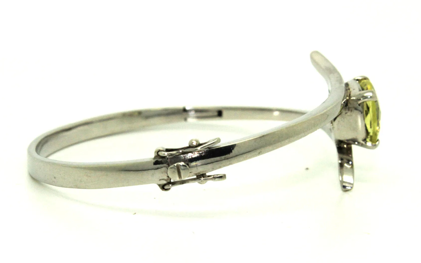 Lemon Topaz Cross Silver Bangle