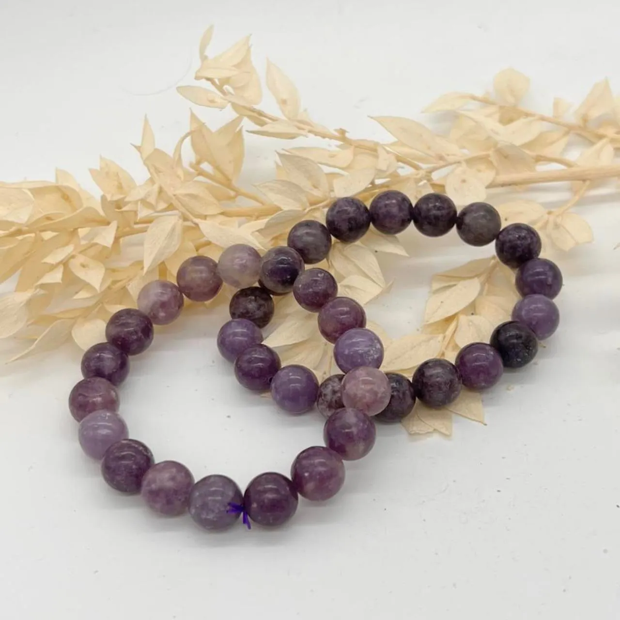 Lepidolite bead Bracelet Purple Crystal