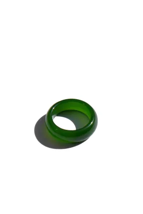 Lime — Dark green jade stone ring