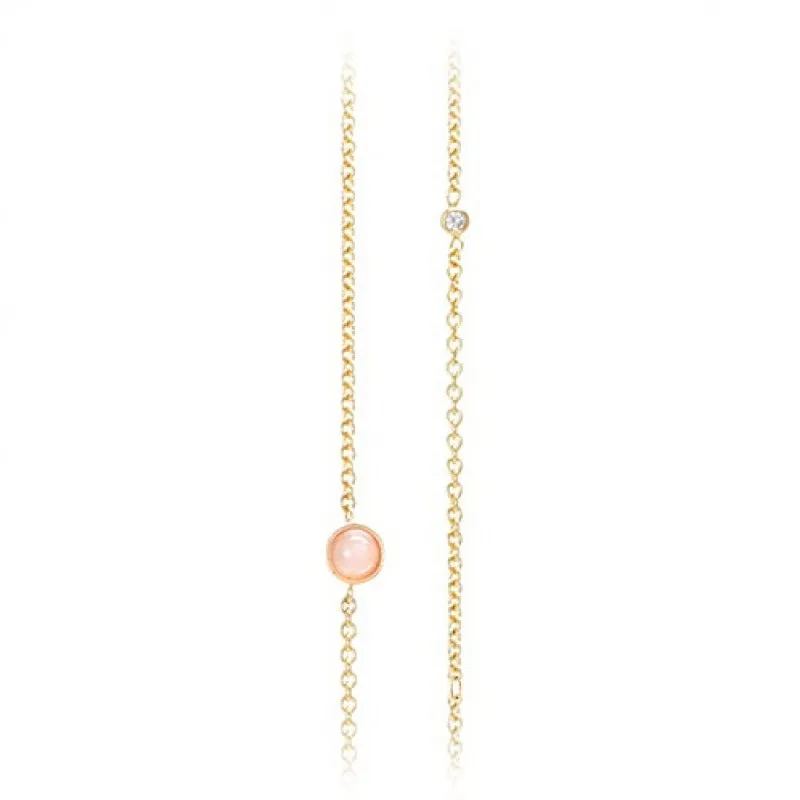 Lotus Blush Moonstone Diamond Necklace