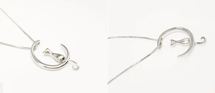 'Lucky Luna Cat' Necklace - 925 Sterling Silver