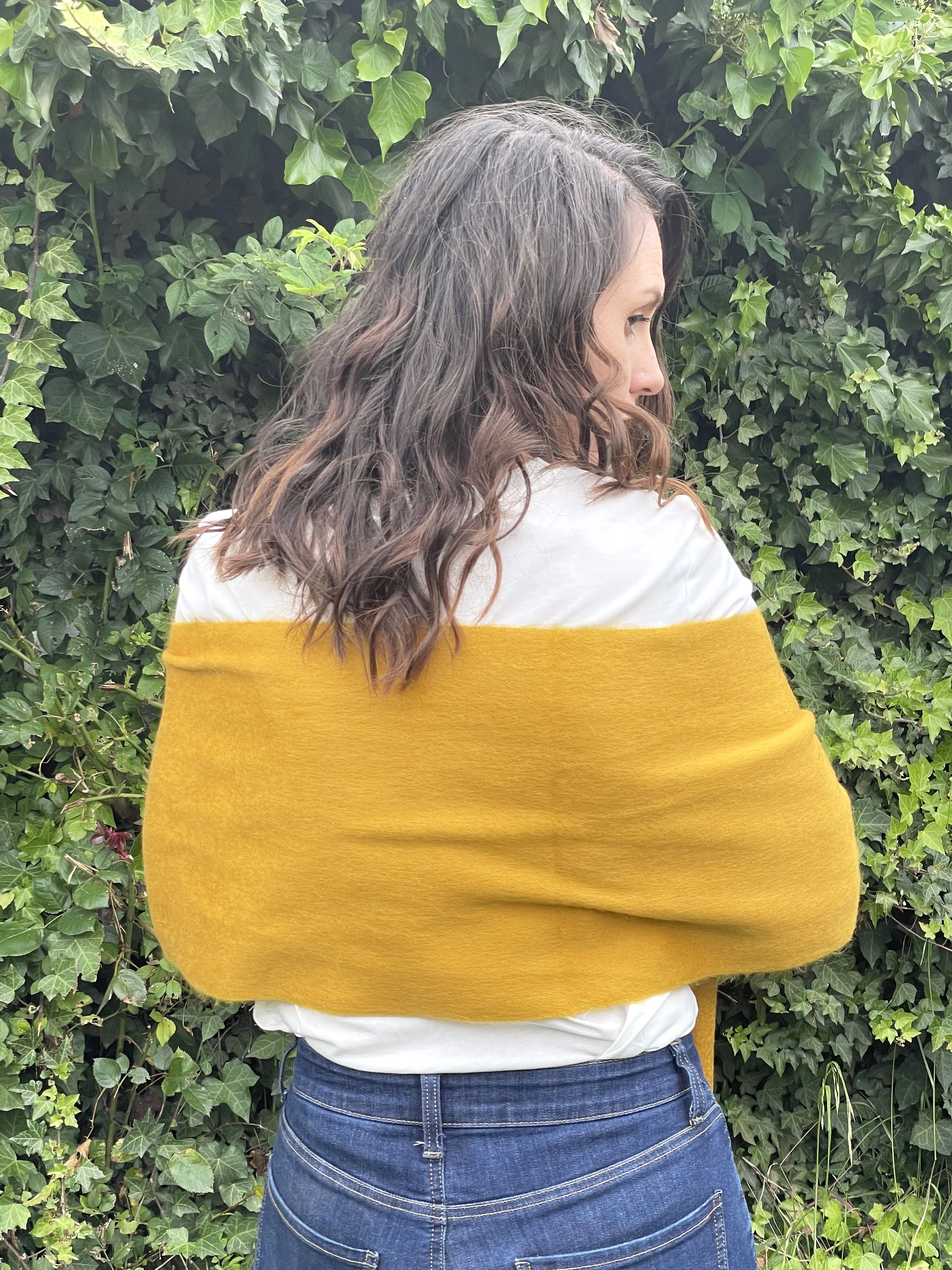Luxury Chic Mustard Yellow Alpaca Fiber Scarf Alpaca Accessories
