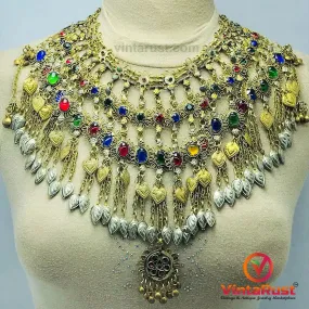 Massive  Multicolor Glass Stones Vintage Choker