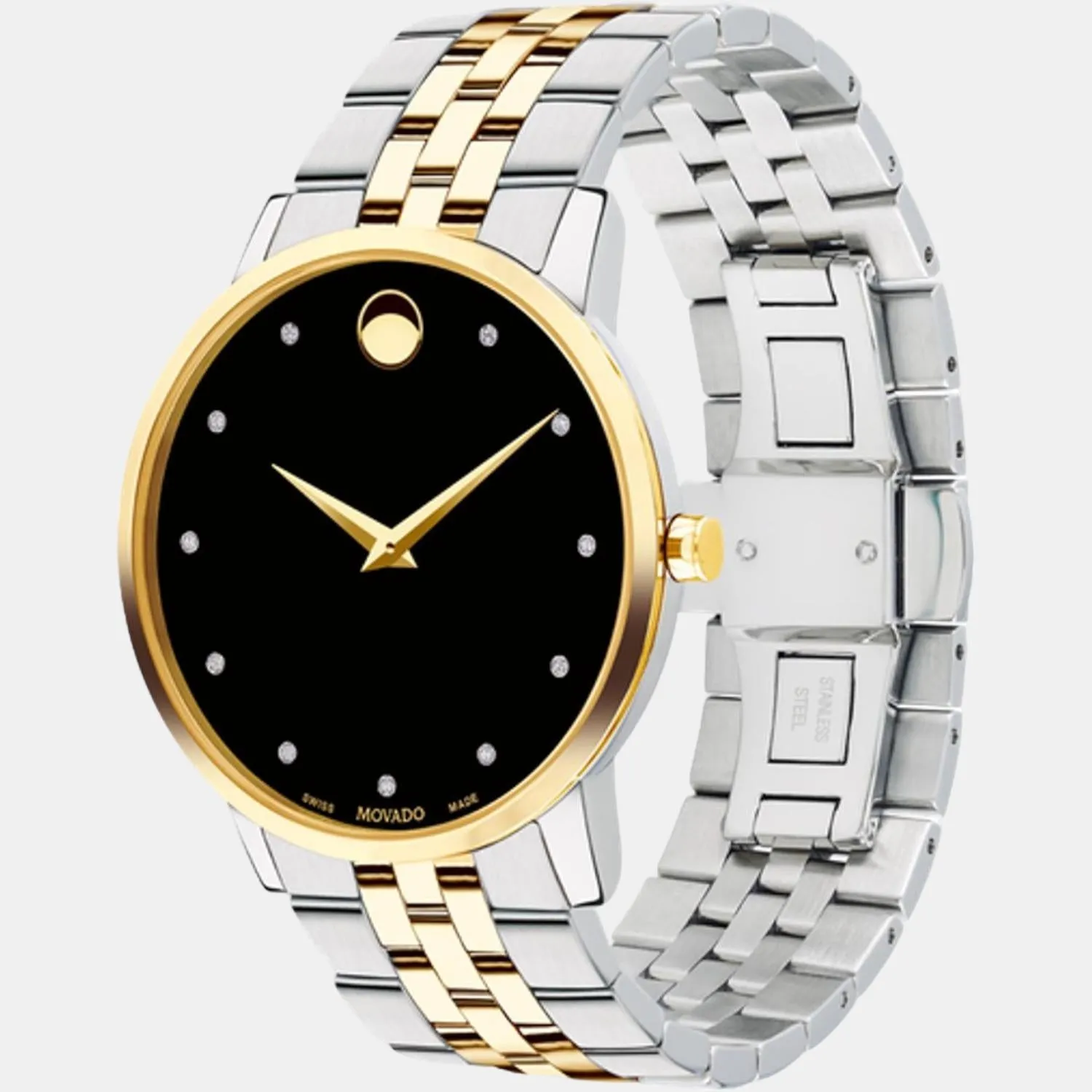 Men's Black Analog Stainless Steel Watch 607202