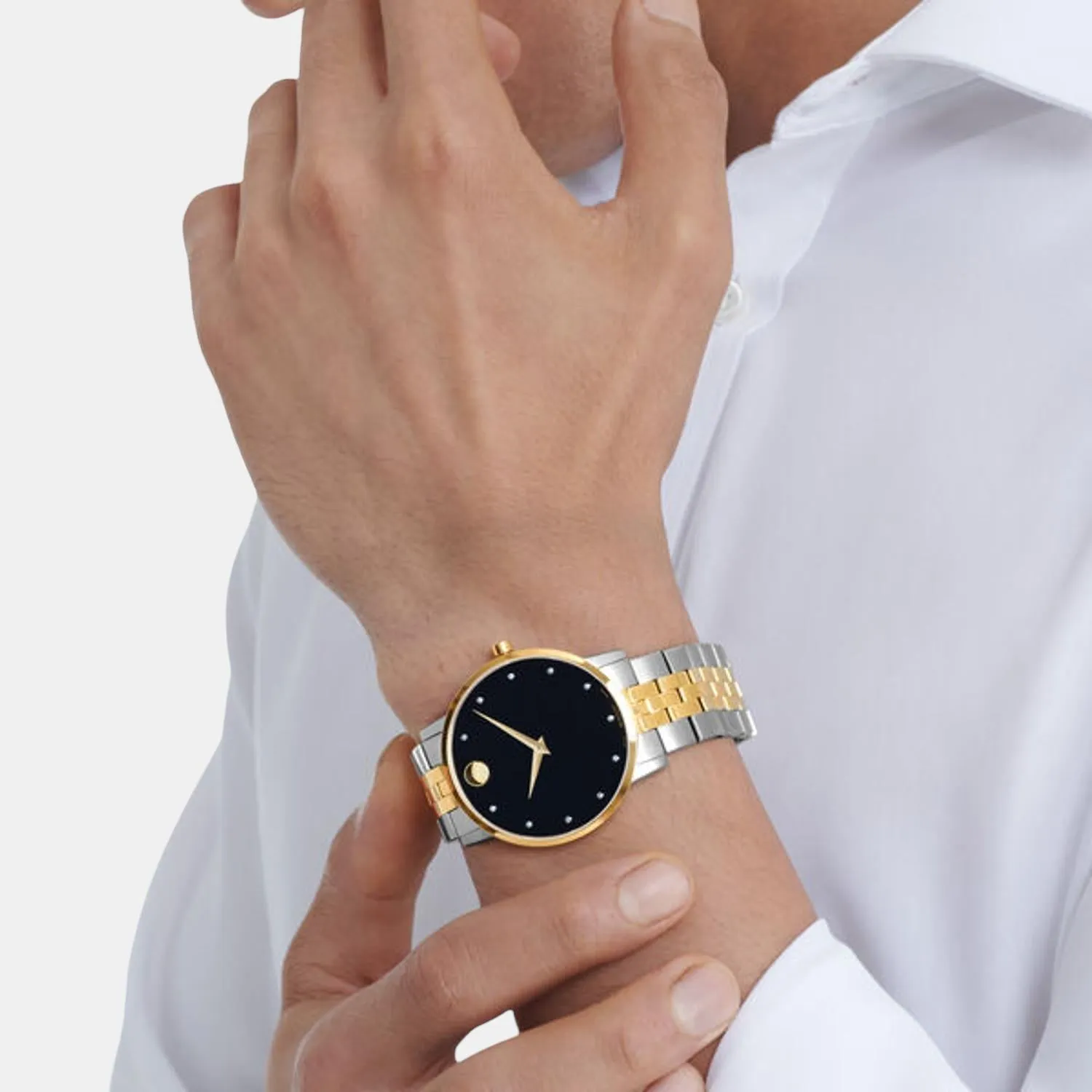 Men's Black Analog Stainless Steel Watch 607202