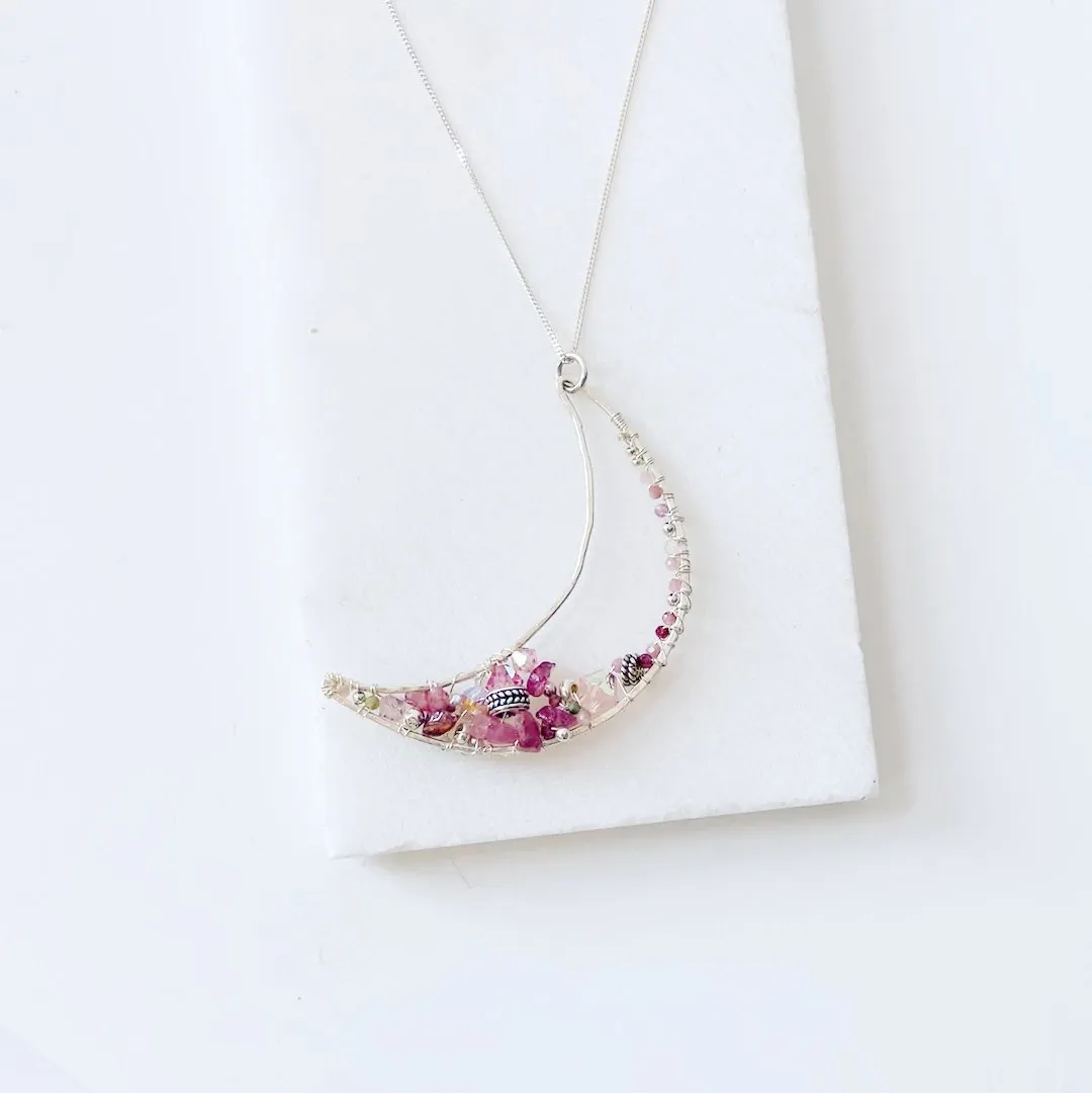 Moon Necklace /Sterling Silver Necklace