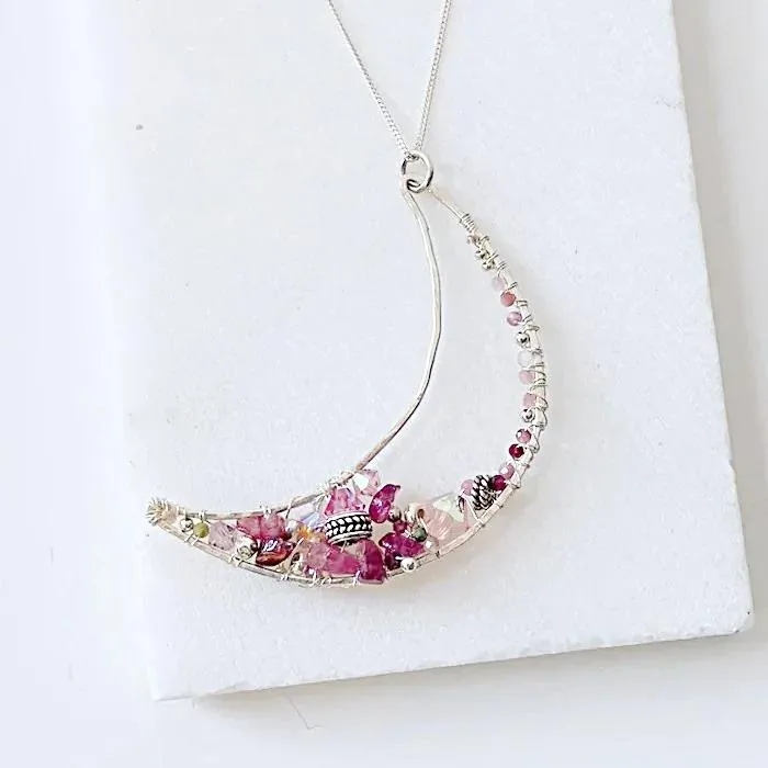 Moon Necklace /Sterling Silver Necklace