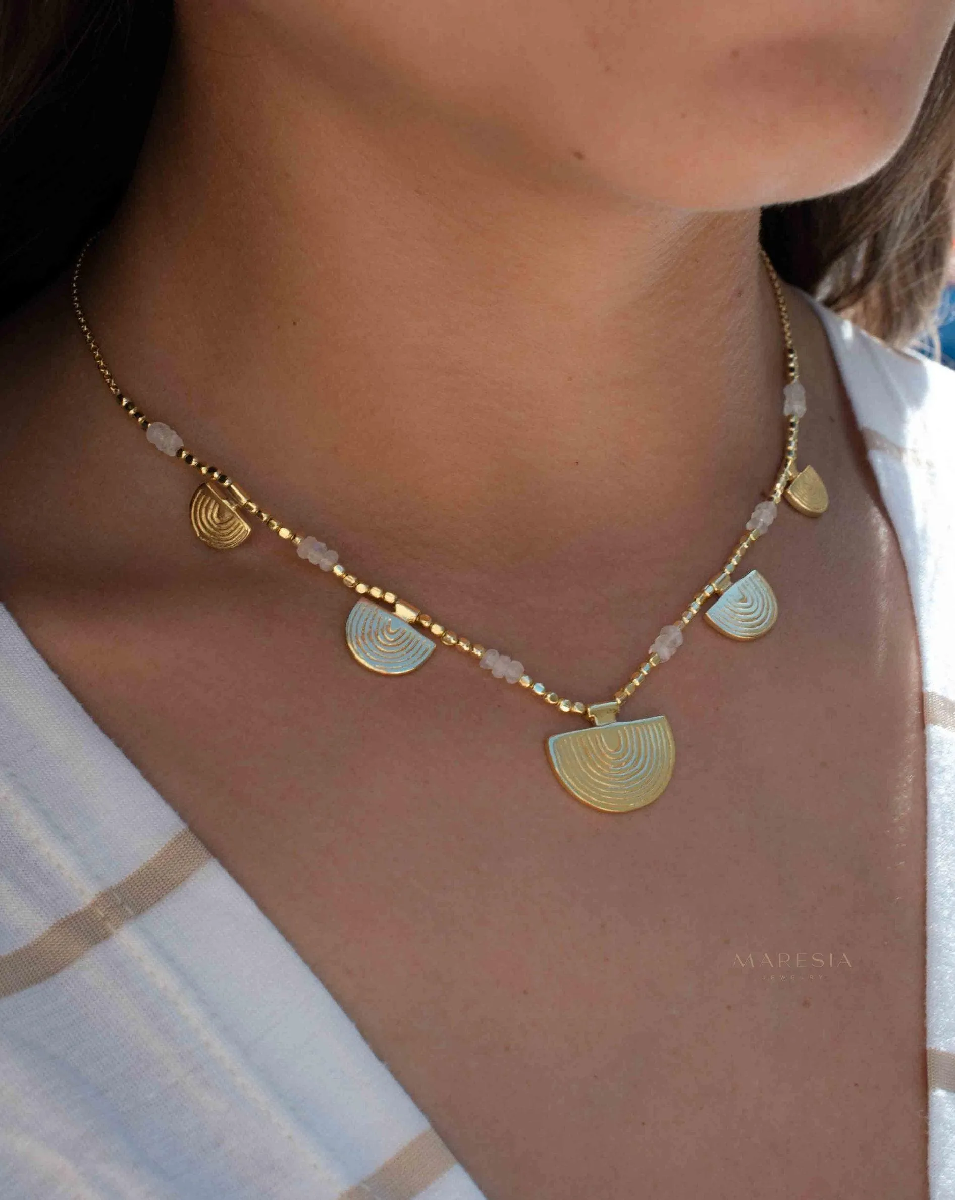 Moonstone Necklace ~ Gold Plated 18k ~ MN138