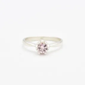 Morganite Ring - Pink Engagement Ring - Vintage Round Ring
