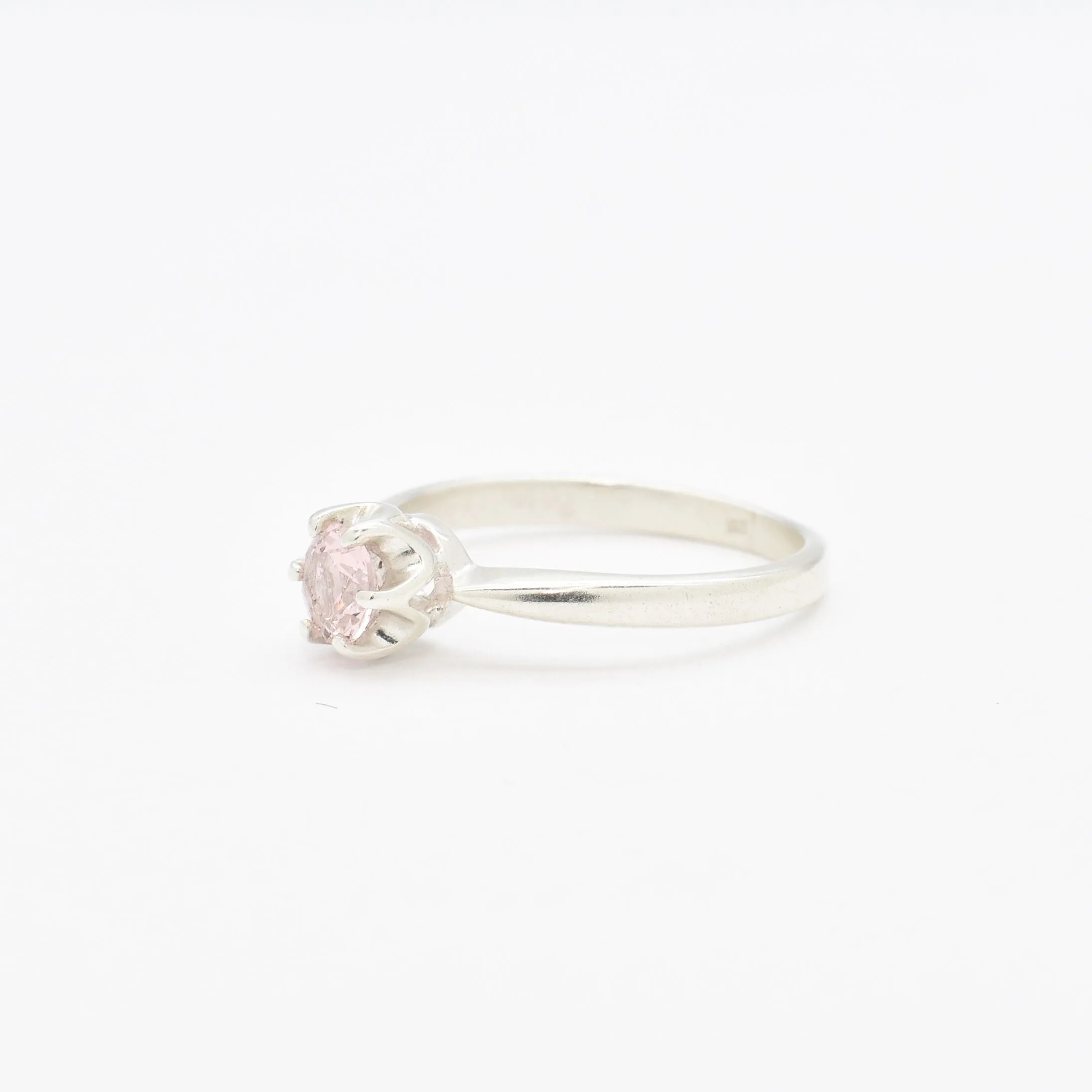 Morganite Ring - Pink Engagement Ring - Vintage Round Ring