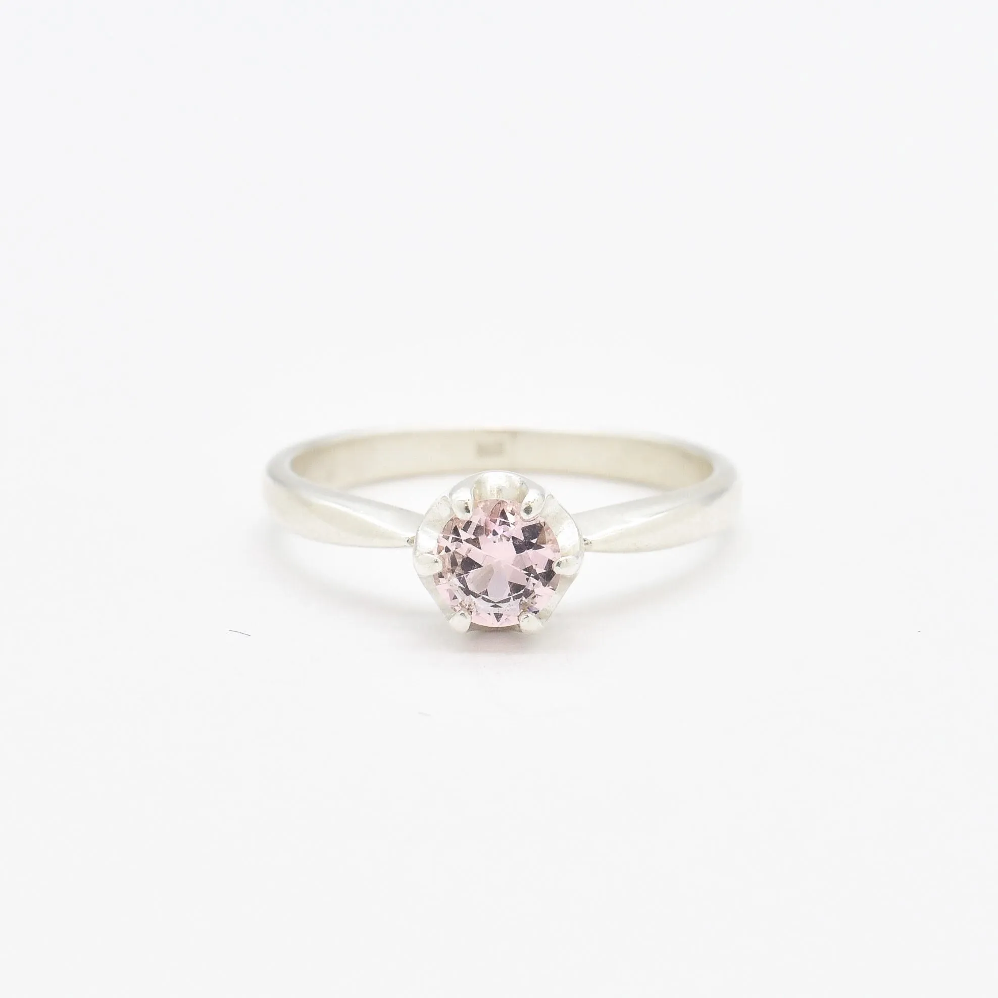 Morganite Ring - Pink Engagement Ring - Vintage Round Ring
