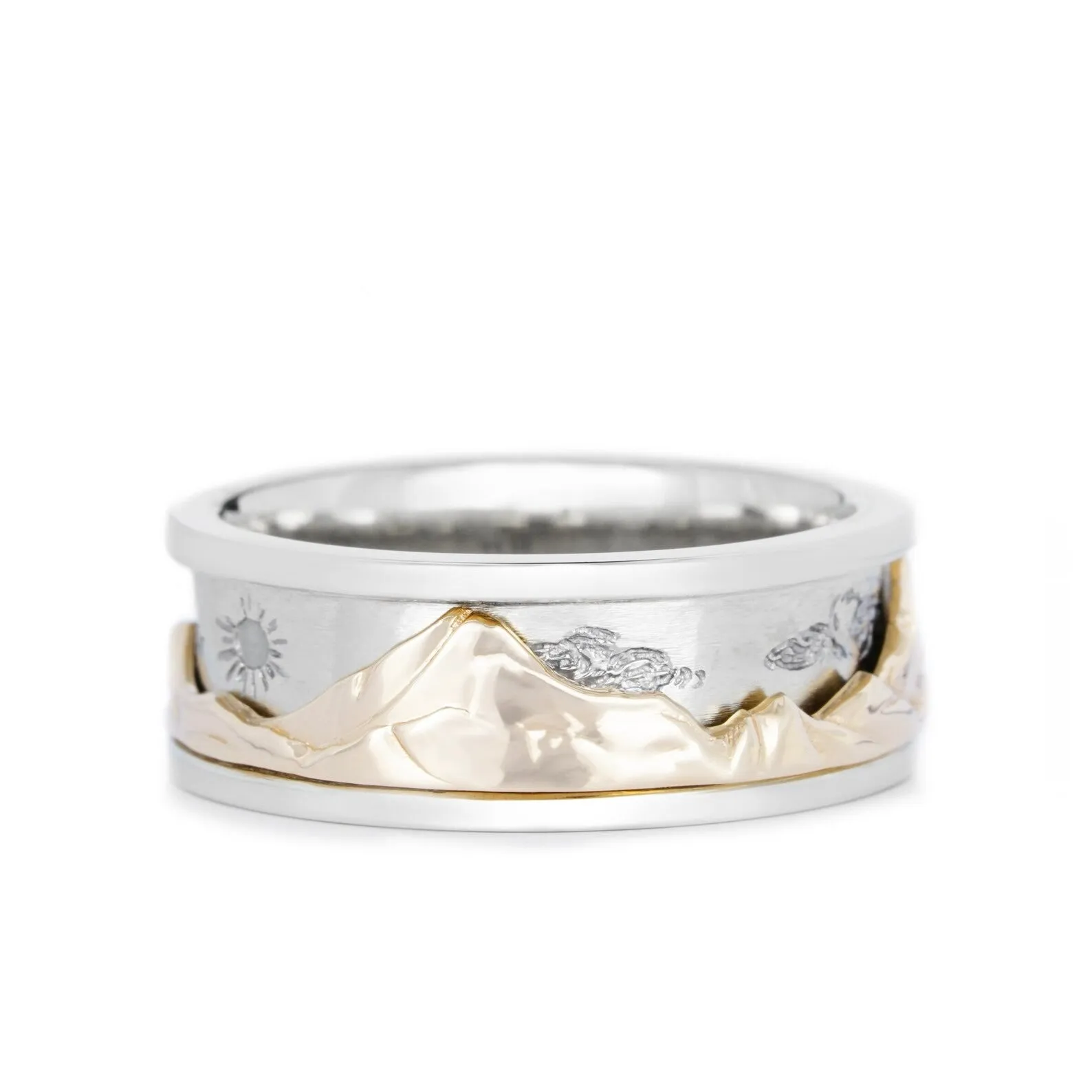 Mountain, Sun, & Moon Spinner Ring