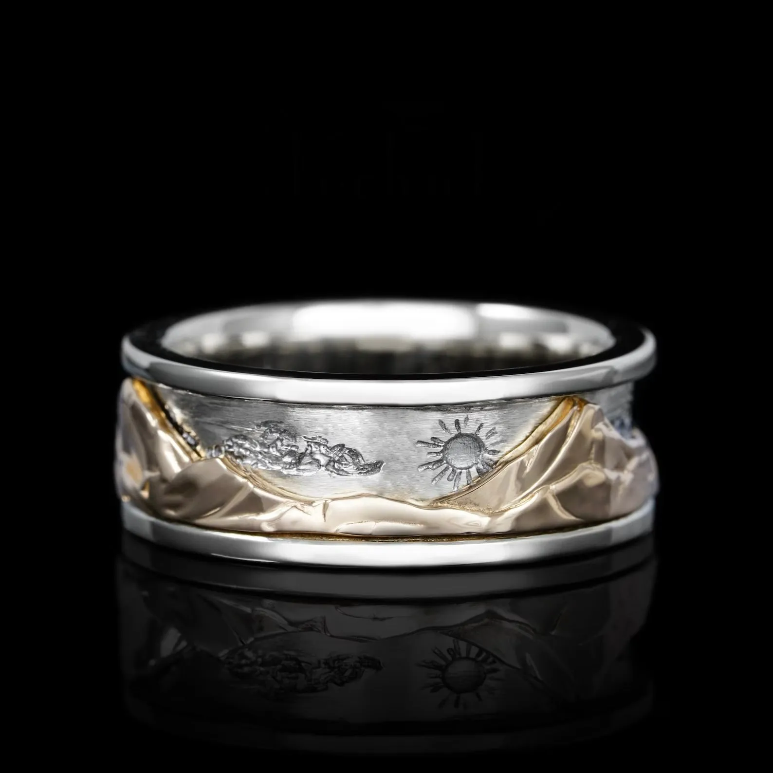 Mountain, Sun, & Moon Spinner Ring