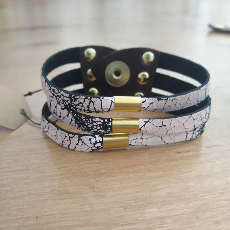 Multi Strand Leather Cuff Bracelet