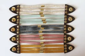Multi Strand Leather Cuff Bracelet